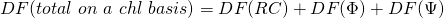 DF (total~on~a~chl~basis) = DF(RC) + DF(\Phi) + DF(\Psi)